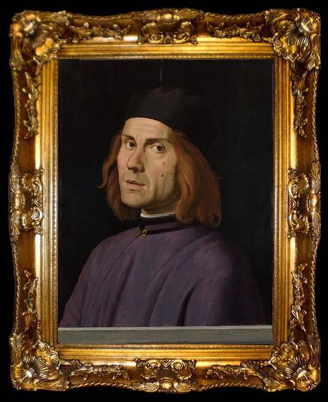 framed  Lorenzo  Costa Portrait of Battista Fiera, ta009-2